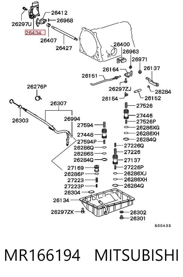 Sensor de posición del selector de la transmisión automática MR166194 Mitsubishi