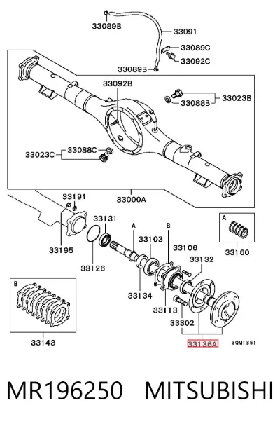 Semieje trasero MITSUBISHI MR196250
