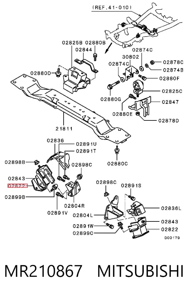 Soporte de motor, Izquierda / Derecha MR210867 Mitsubishi