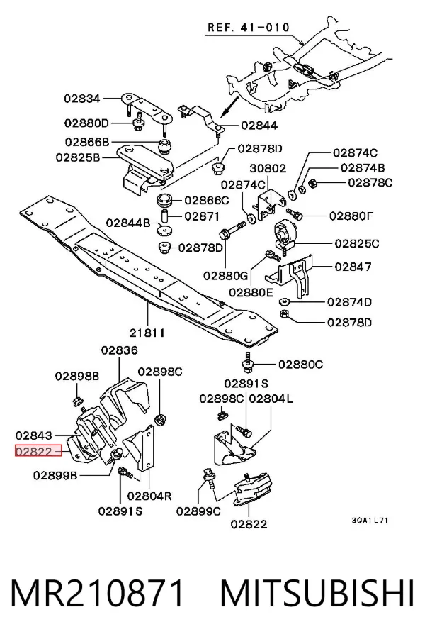 Soporte de motor, Izquierda / Derecha MR210871 Mitsubishi
