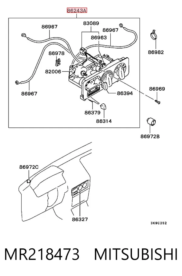 Unidad de control aire acondicionado MR218473 Mitsubishi