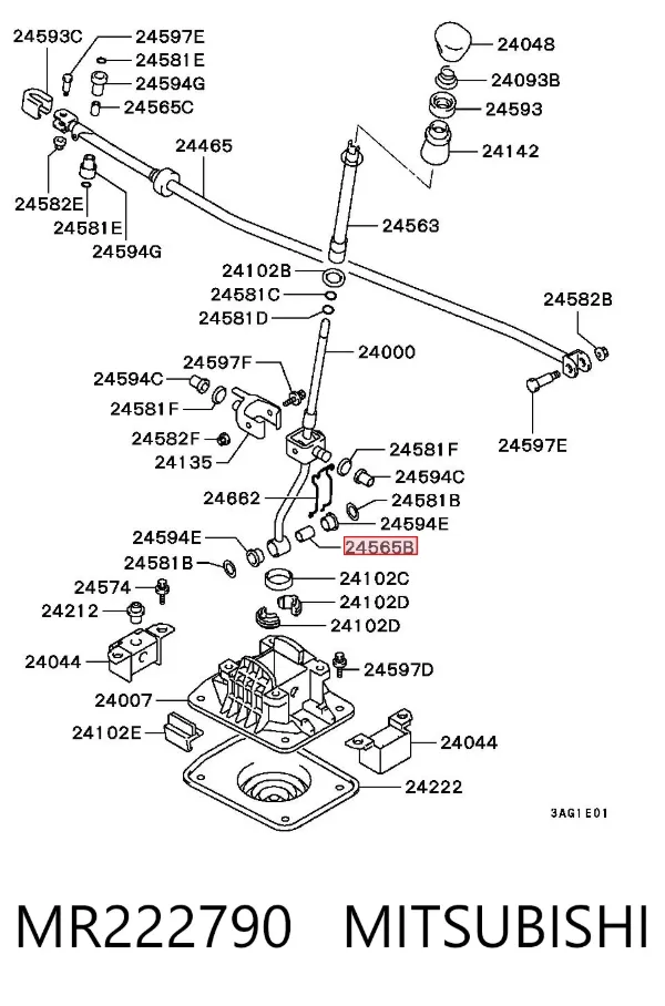 Casquillo palanca cambio MR222790 Mitsubishi