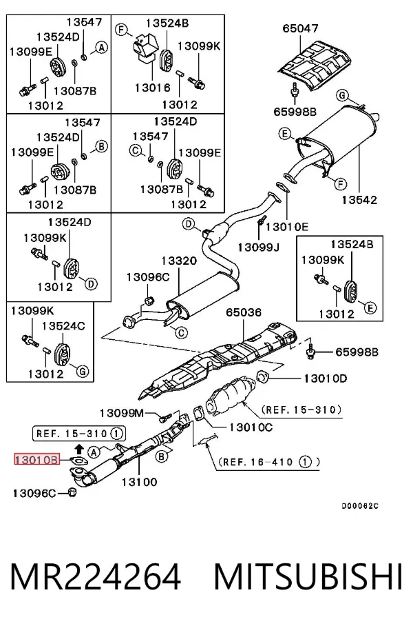 Junta de escape MR224264 Mitsubishi