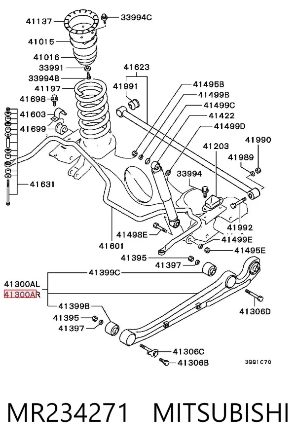 Brazo de suspensión, trasera derecha MR234271 Mitsubishi