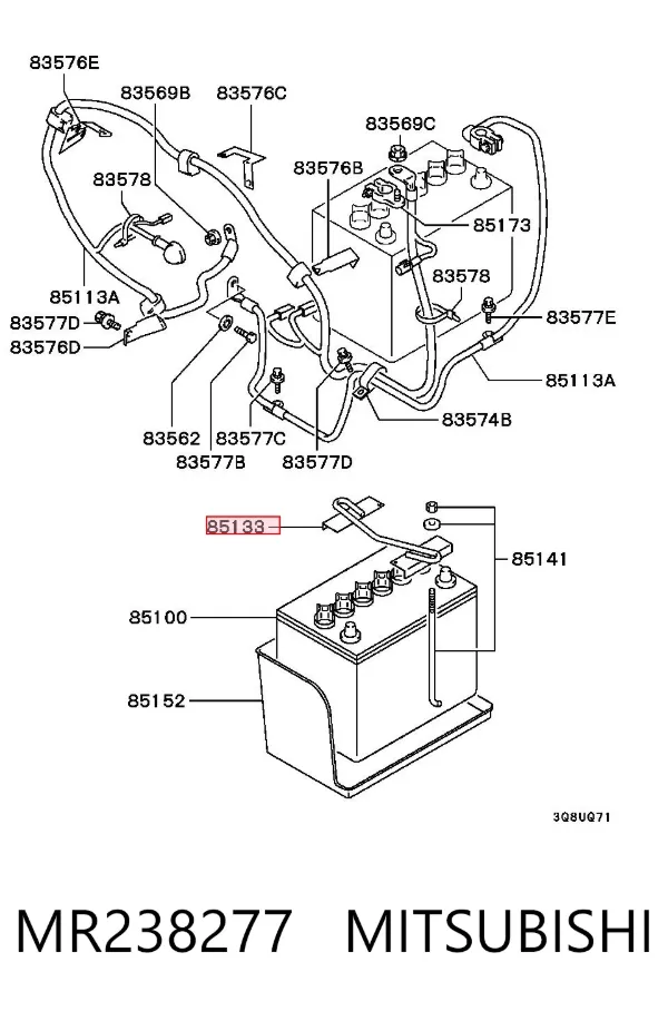 Soporte de batería MR238277 Mitsubishi