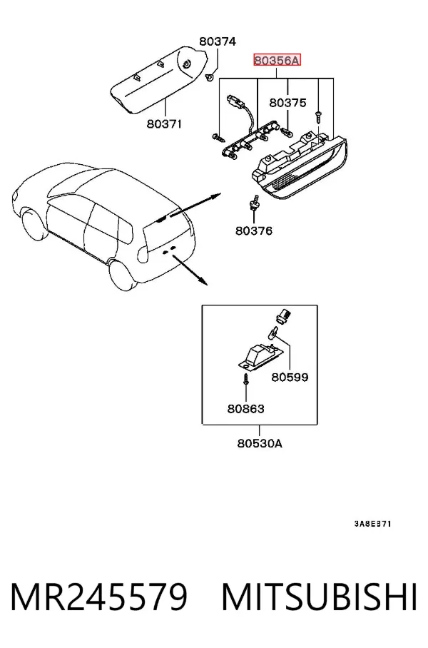 Tercera luz de freno Mitsubishi Space Star DG0