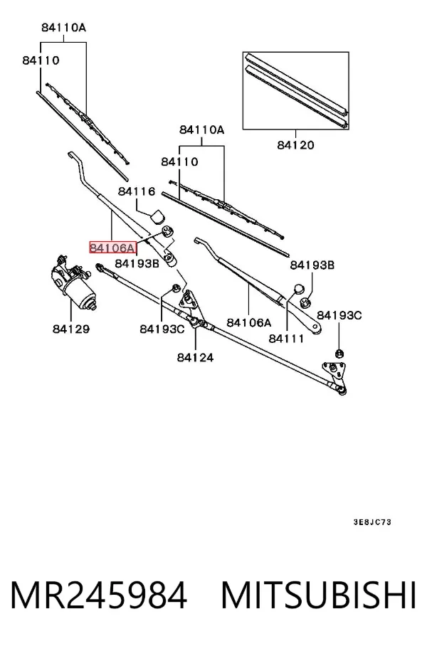 Brazo del limpiaparabrisas MR245984 Mitsubishi