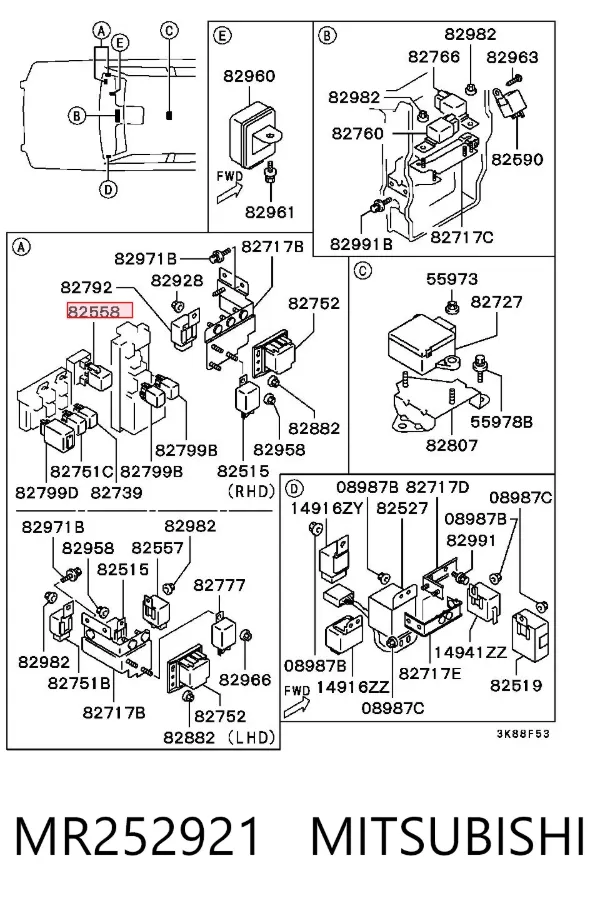Relé de intermitentes MR252921 Mitsubishi