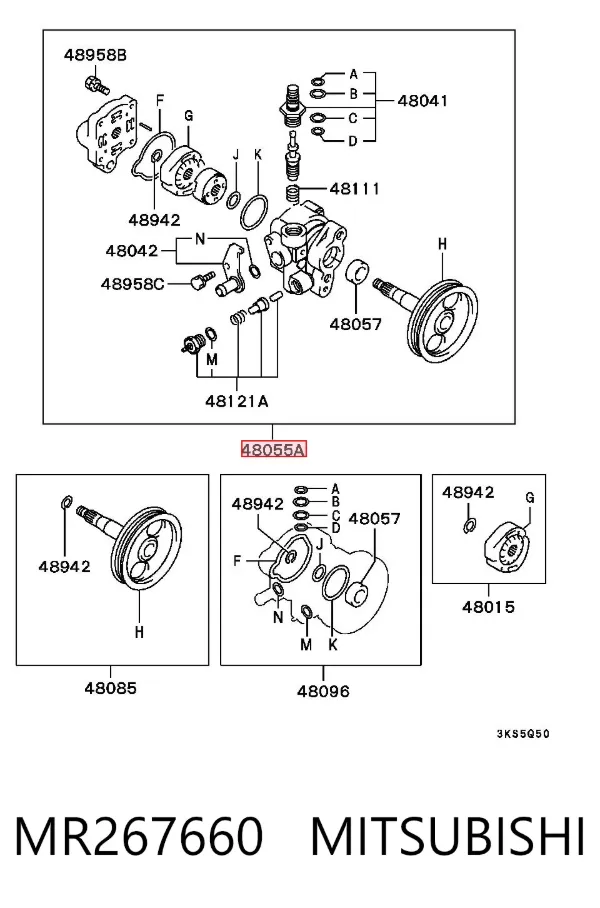 Bomba de dirección MR267660 Mitsubishi