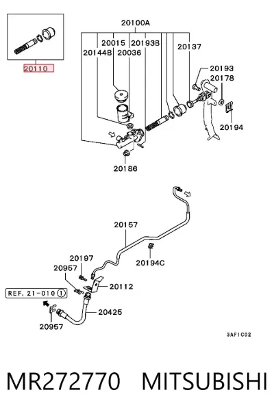 Juego de reparación del cilindro maestro de embrague MITSUBISHI MR272770
