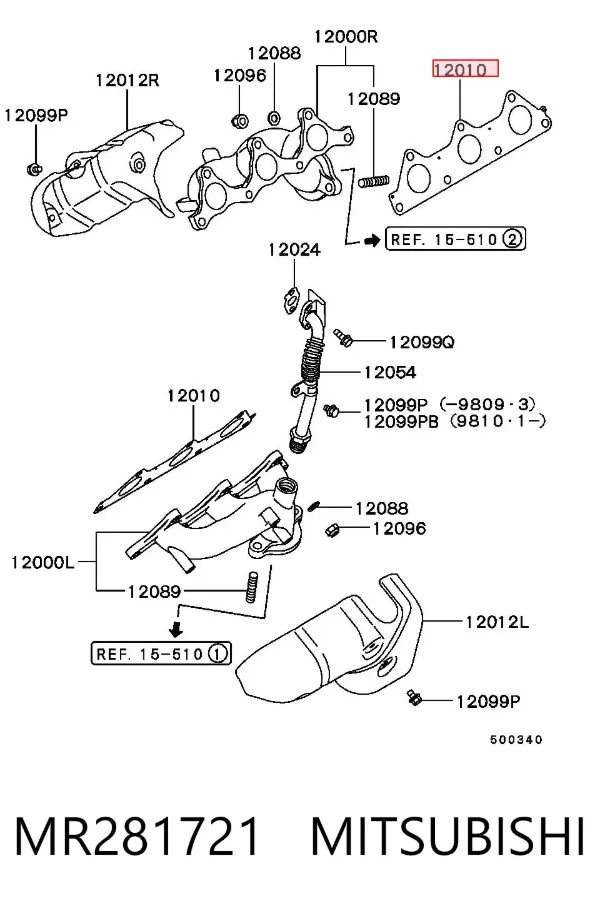 Junta colector escape Mitsubishi Montero SPORT