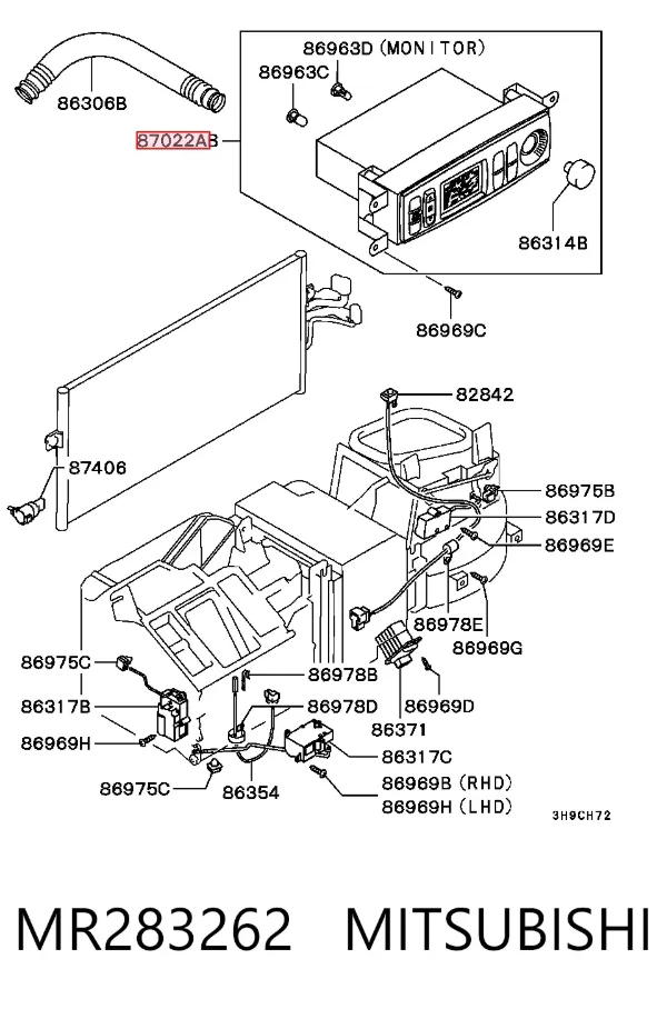 Unidad de control aire acondicionado Mitsubishi Galant VIII