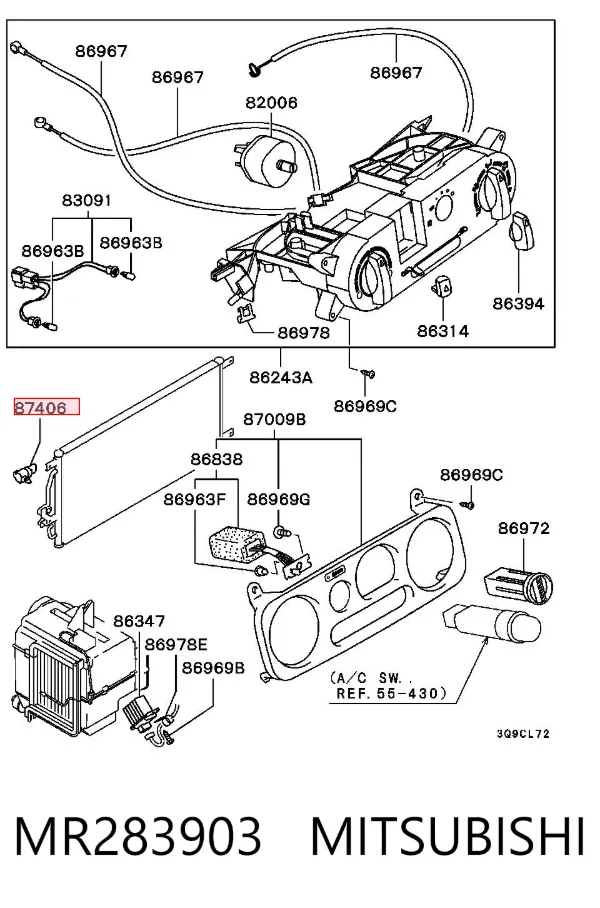 Sensor de temperatura ambiente MR283903 Mitsubishi