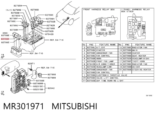 Relé ventilador MR301971 Mitsubishi