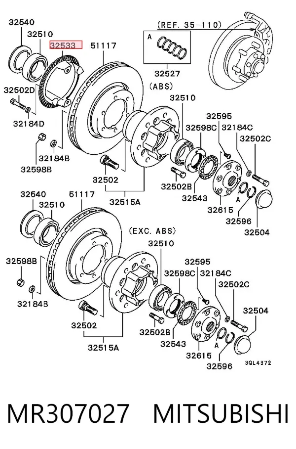 Anillo ABS MR307027 Mitsubishi