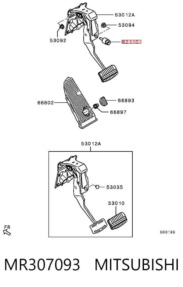 Interruptor de luz de freno MR307093 Mitsubishi