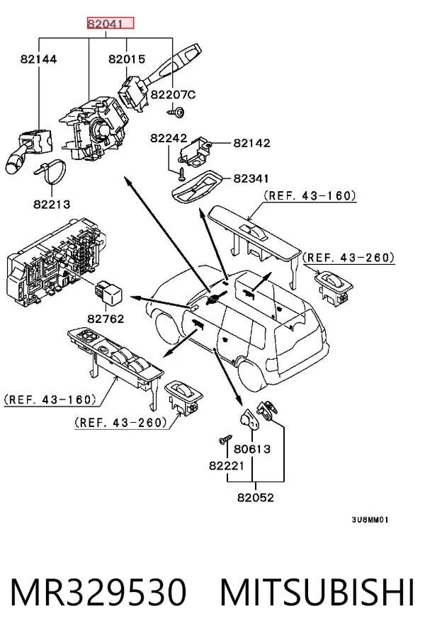 Conmutador columna dirección MR329530 Mitsubishi
