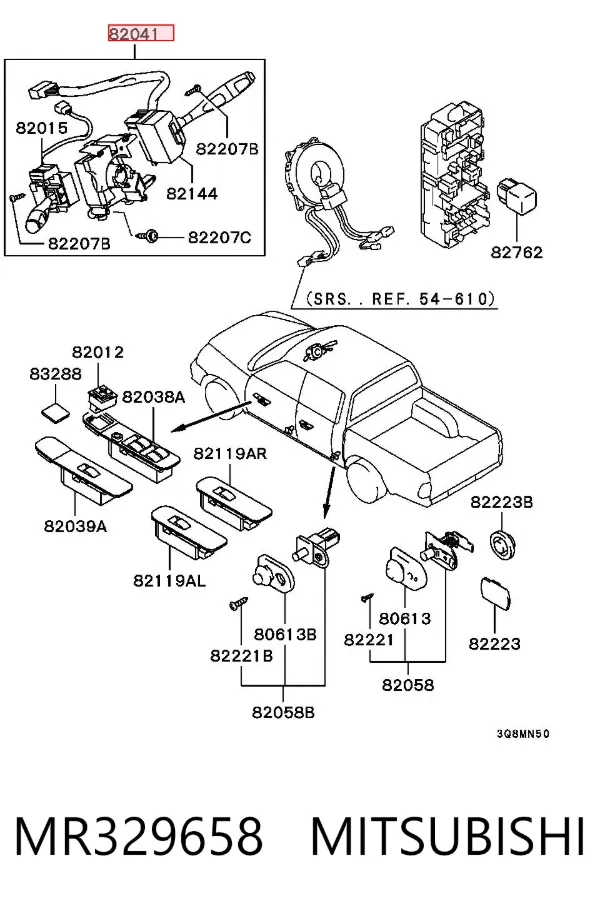 Conmutador columna dirección MR329658 Mitsubishi
