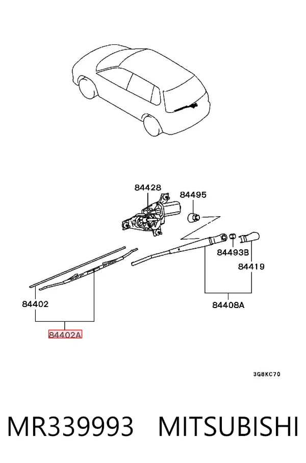 Limpiaparabrisas traseros MR339993 Mitsubishi
