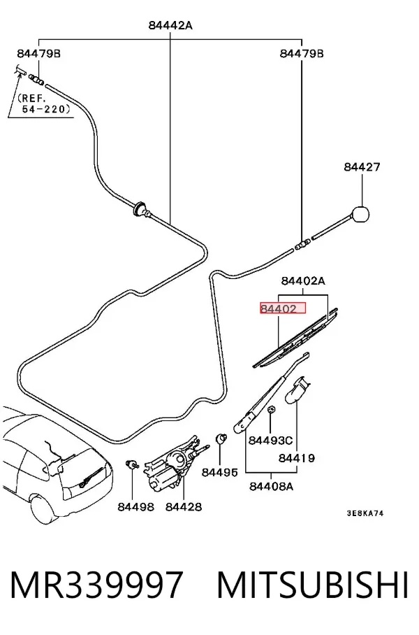Limpiaparabrisas traseros MR339997 Mitsubishi