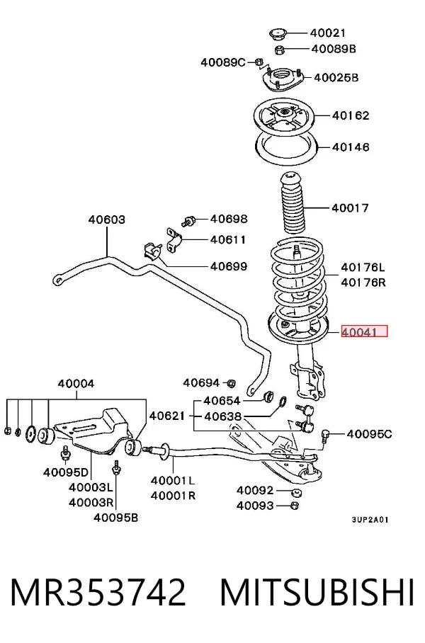 Amortiguador MR353742 Mitsubishi