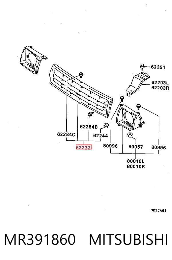 Parrilla MR391860 Mitsubishi