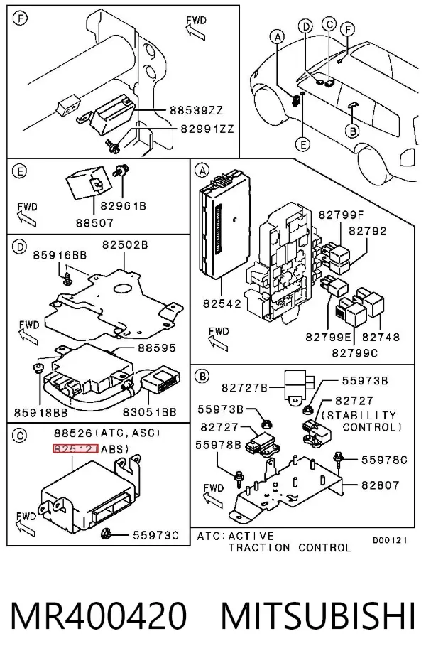 Módulo de control ABS MR400420 Mitsubishi