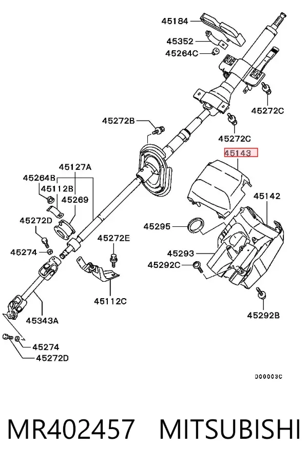 Cubierta de la columna de dirección MR402457 Mitsubishi