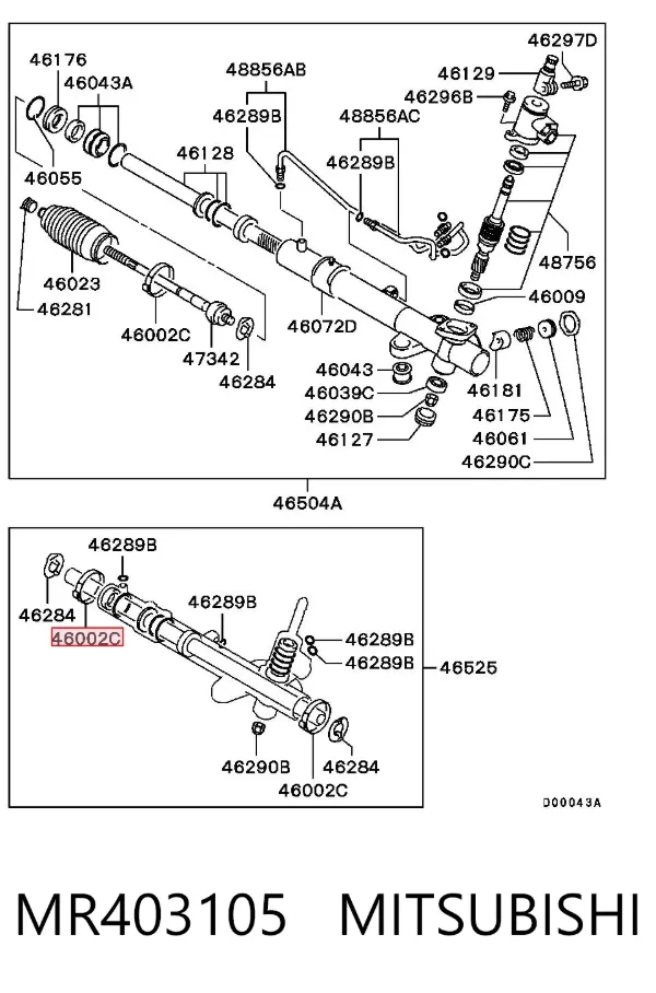 Abrazadera universal de fuelle de junta homocinética MR403105 Mitsubishi