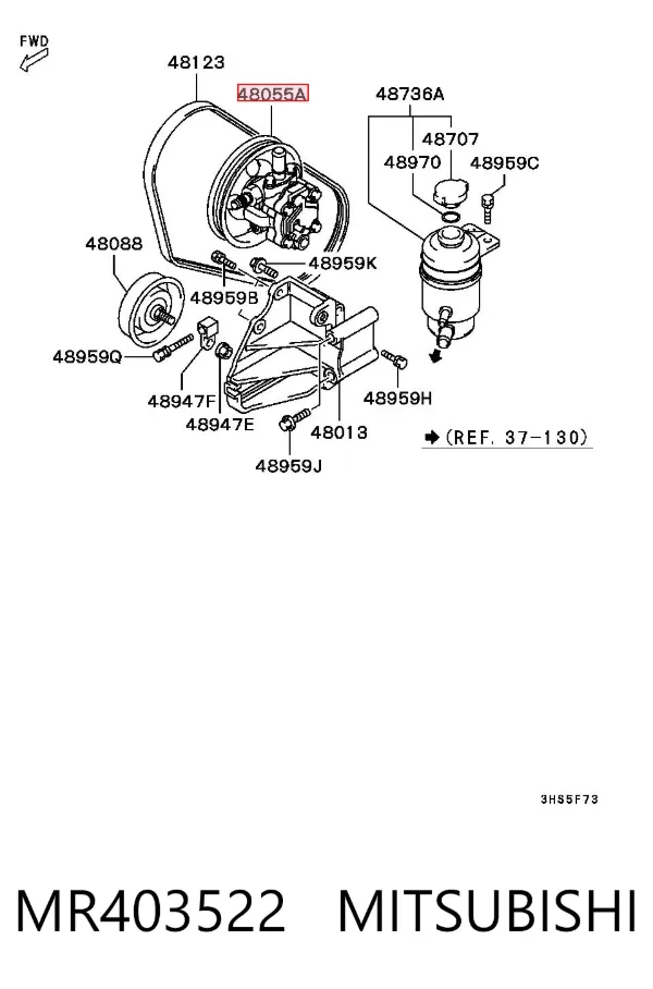 Bomba de dirección MR403522 Mitsubishi