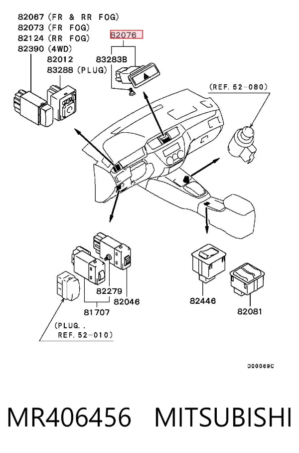 Boton warning Mitsubishi Lancer IX