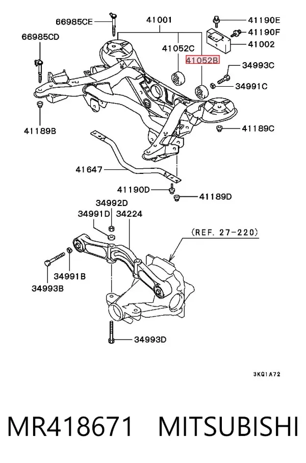 Silentblock trasero MR418671 Mitsubishi