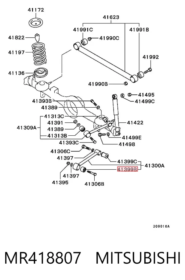 Buje del brazo inferior trasero MR418807 Mitsubishi