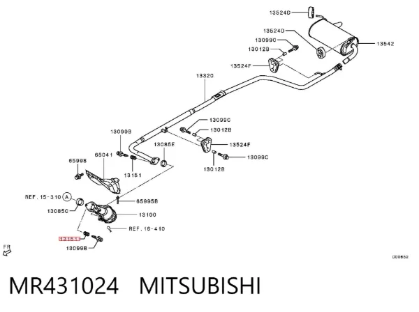 Resorte del sistema de escape MR431024 Mitsubishi