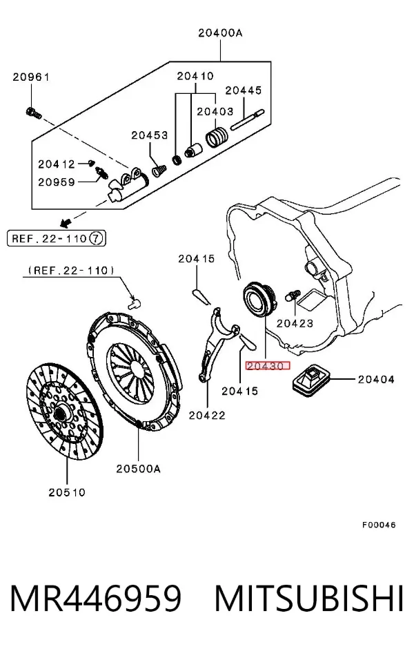 Cojinete de embrague MR446959 Mitsubishi