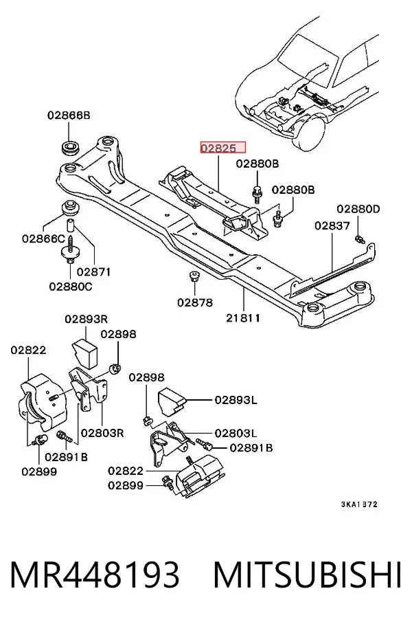 Soporte de motor trasero MR448193 Mitsubishi