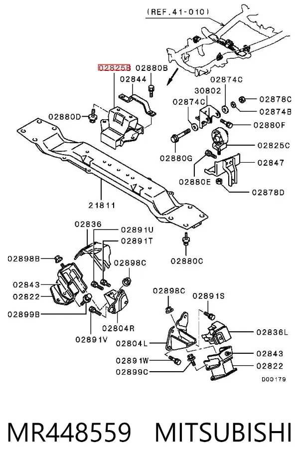 Soporte de motor trasero MR448559 Mitsubishi