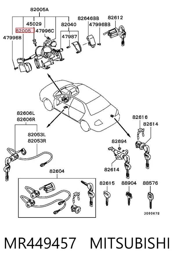 Conmutador de arranque MR449457 Mitsubishi