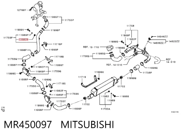 Soporte de la caja del filtro de aire MR450097 Mitsubishi