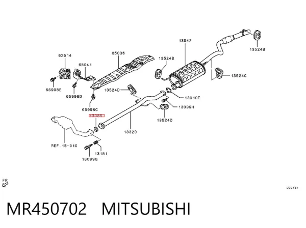 Junta de escape MR450702 Mitsubishi