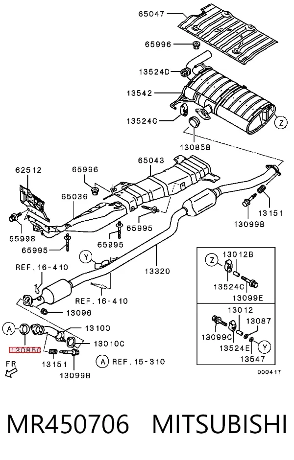 Junta de escape MR450706 Mitsubishi