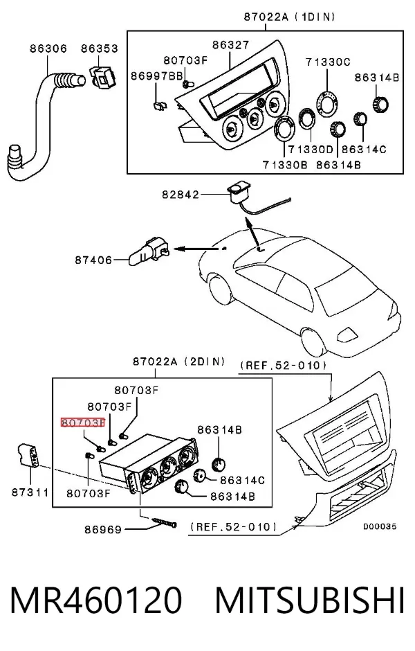 Lámpara del tablero de instrumentos MR460120 Mitsubishi