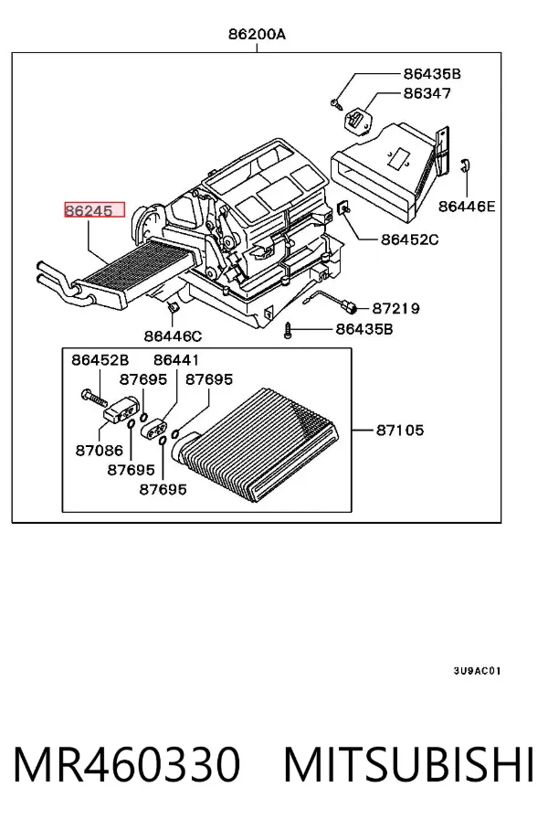 Radiador calefacción MR460330 Mitsubishi