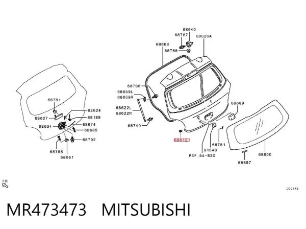 Tope del capó MR473473 Mitsubishi