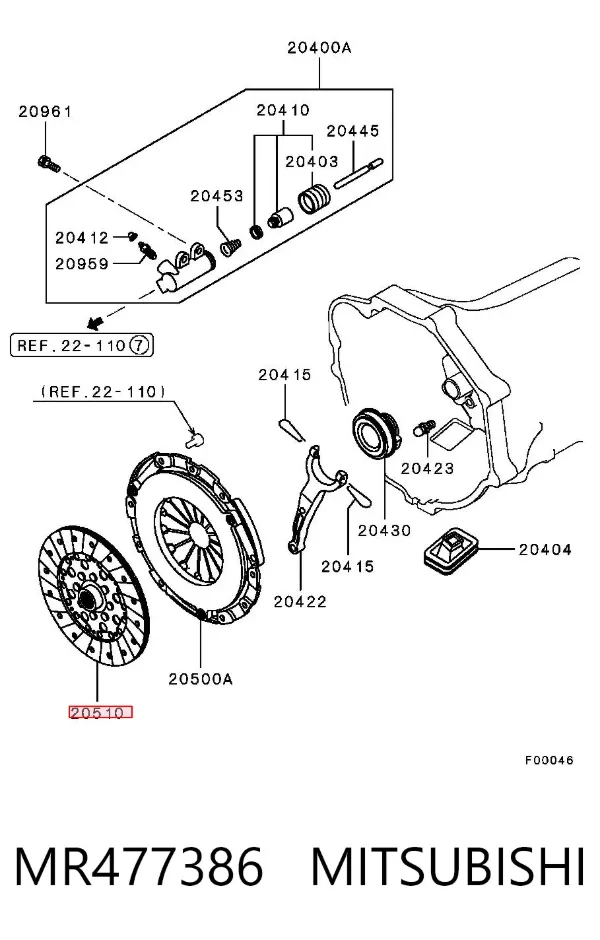 Disco de embrague MR477386 Mitsubishi