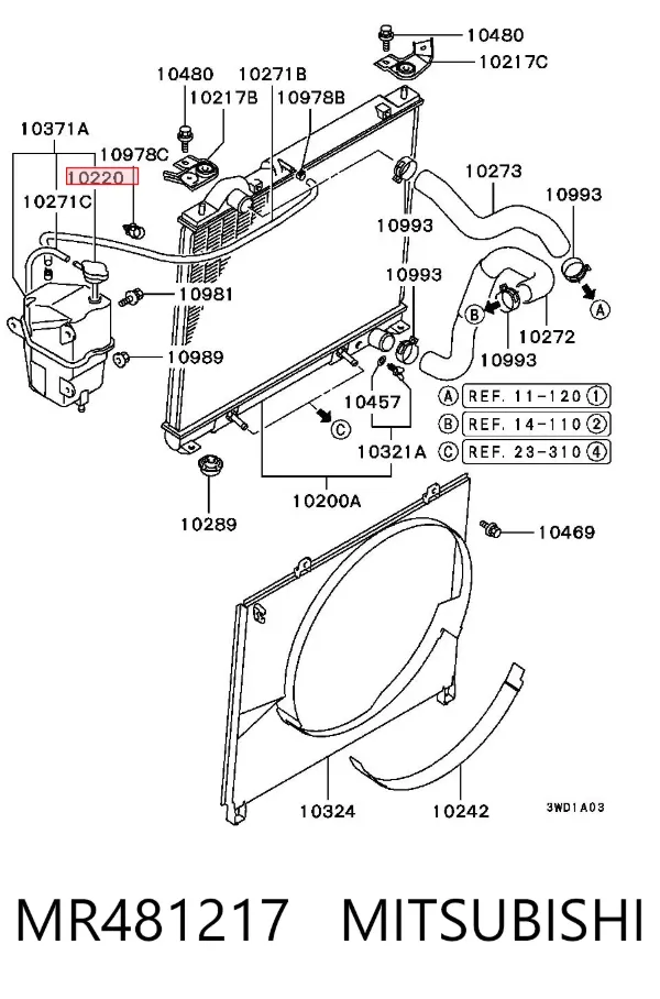 Tapa radiador MR481217 Mitsubishi