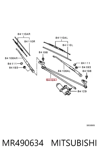 Trapezio del limpiaparabrisas MITSUBISHI MR490634