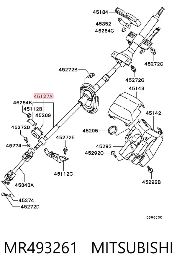 Columna dirección MR493261 Mitsubishi