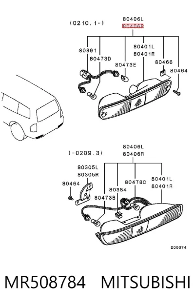 Luz trasera de parachoques derecha MITSUBISHI MR508784