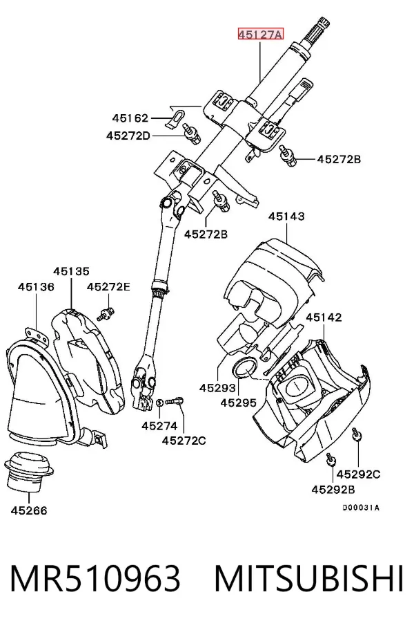 Columna dirección MR510963 Mitsubishi